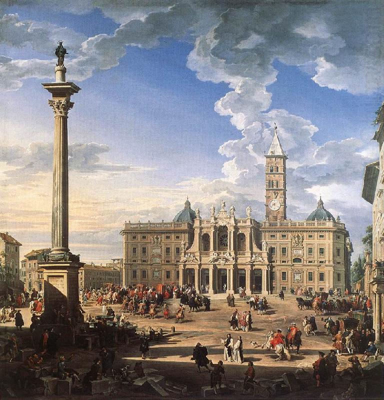 PANNINI, Giovanni Paolo The Piazza and Church of Santa Maria Maggiore ch oil painting picture